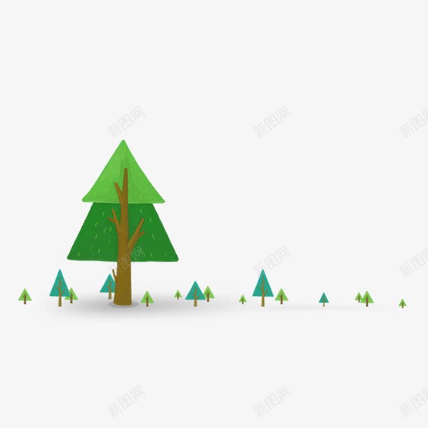 绿色卡通树林装饰图案png免抠素材_新图网 https://ixintu.com 免抠PNG 卡通 树林 绿色 装饰图案