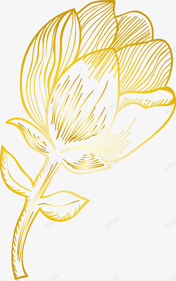 一朵金色的花朵图png免抠素材_新图网 https://ixintu.com 创意花朵 矢量花 花 花纹 质感花 金属 金属花 金属花朵 金属质感花 金色 金色的花 金色花
