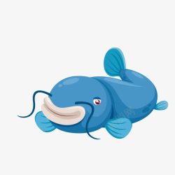鱼二手绘蓝色长胡须的鱼高清图片