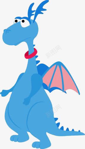 卡通蓝色龙png免抠素材_新图网 https://ixintu.com 卡通 绘画 蓝色 龙