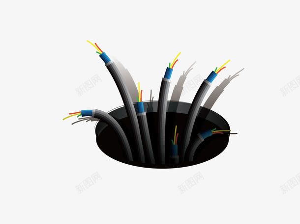 卡通黑洞里伸出的电线接头png免抠素材_新图网 https://ixintu.com 卡通 接头 电线 黑洞