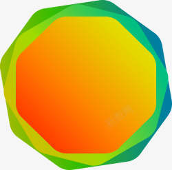 炫彩多边形标签素材