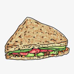 香酥脆一片可口的三明治高清图片