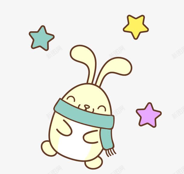 围巾兔子png免抠素材_新图网 https://ixintu.com 一只 兔子 卡通 可爱 围巾 手绘 简图 绿色 黄色