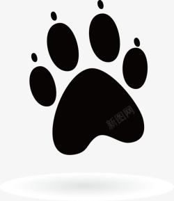 粉色黑色猫的爪印可爱卡通黑色猫爪印图标高清图片