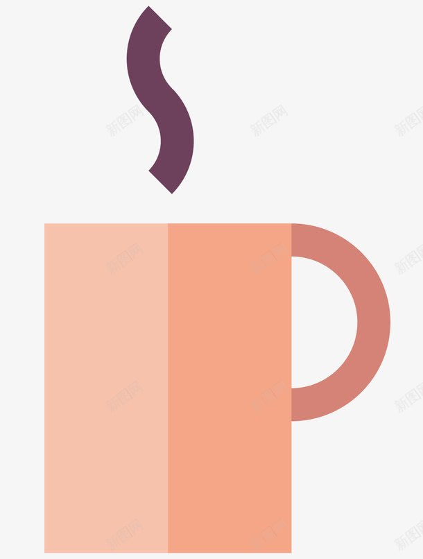 一杯热饮料png免抠素材_新图网 https://ixintu.com 卡通 对称图案 热的饮料 粉色的杯子 食品