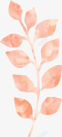 手绘粉色的叶子素材