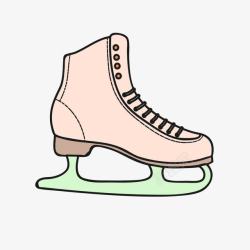 米色质感女士滑冰鞋素材