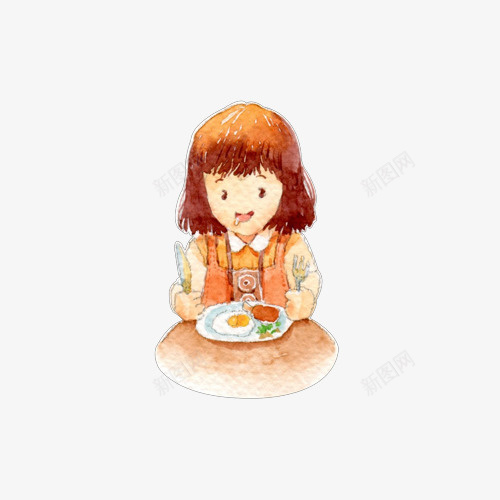 吃饭的小女孩png免抠素材_新图网 https://ixintu.com PNG素材 吃饭 小女孩 手绘