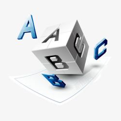 灰蓝字母ABC素材