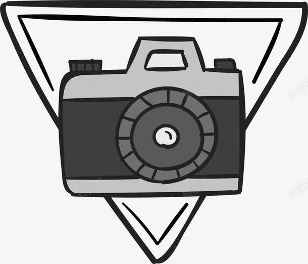 灰色三角相机标题框png免抠素材_新图网 https://ixintu.com 三角标题框 深灰色 照相机 矢量素材