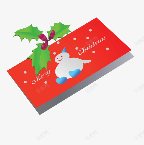 红色圣诞节贺卡png_新图网 https://ixintu.com 卡通 叶子 圣诞节 圣诞节红色 植物 矢量贺卡 红色 红色贺卡 雪人
