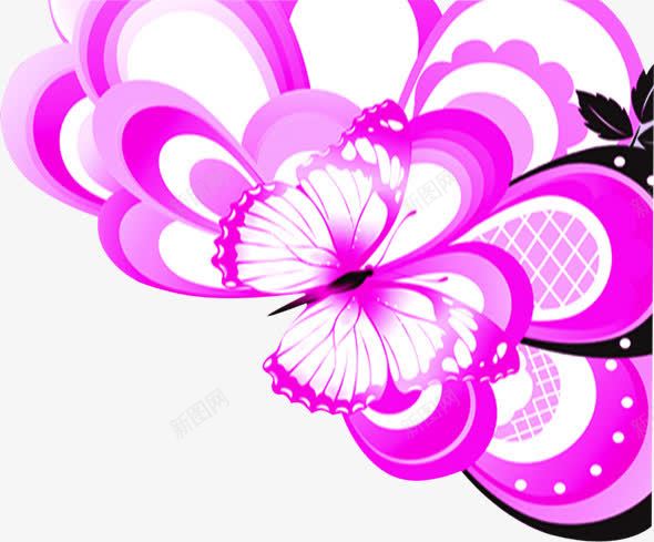 紫色手绘花朵蝴蝶png免抠素材_新图网 https://ixintu.com 紫色 花朵 蝴蝶 设计