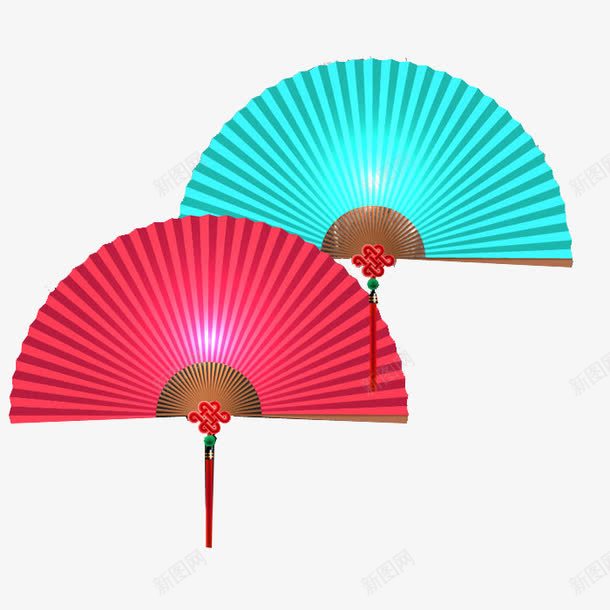 彩色折扇png免抠素材_新图网 https://ixintu.com 折扇 节日 装饰