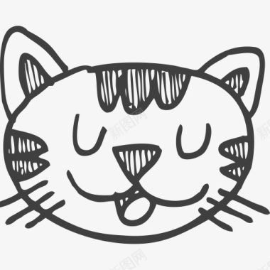 手绘猫头图标图标