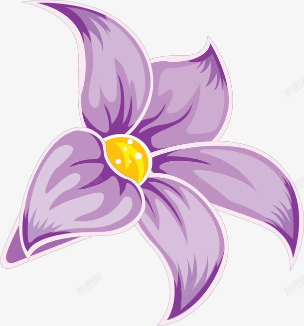 卡通花png免抠素材_新图网 https://ixintu.com 一朵 卡通 紫色 花