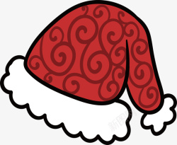 圣诞帽花纹红色花纹圣诞帽矢量图高清图片