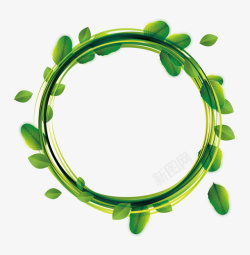 圆形绿色树叶矢量图素材