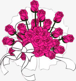 卡通粉色玫瑰花朵素材