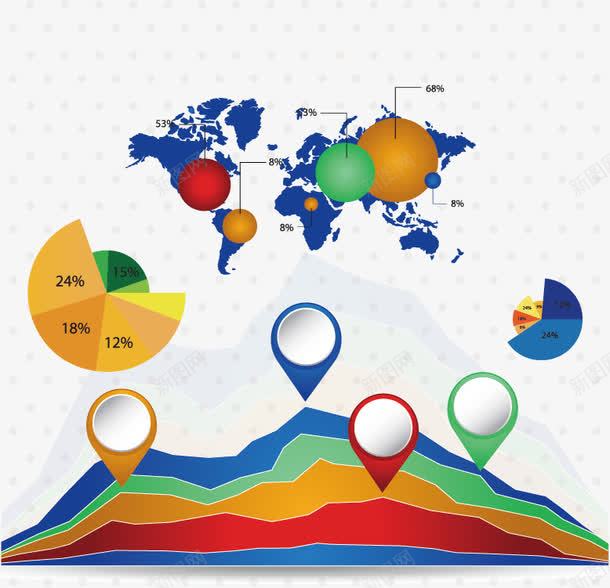 创意地图图表png免抠素材_新图网 https://ixintu.com ppt 商务 图表 坐标 矢量地图