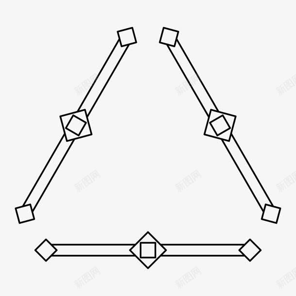 三角图形png免抠素材_新图网 https://ixintu.com 线条 背景 边框 黑色