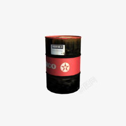 红色图案黑色圆柱桶机油桶素材