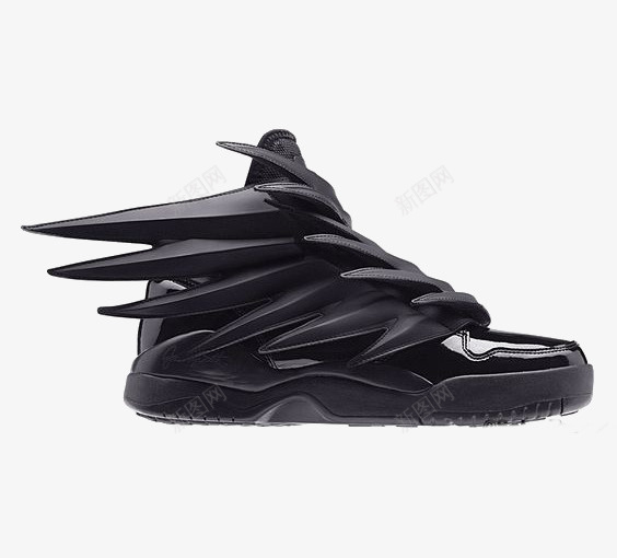 黑色飞鞋png免抠素材_新图网 https://ixintu.com 创意 时尚鞋子 简约 翅膀 设计感 鞋子免扣PNG 黑色