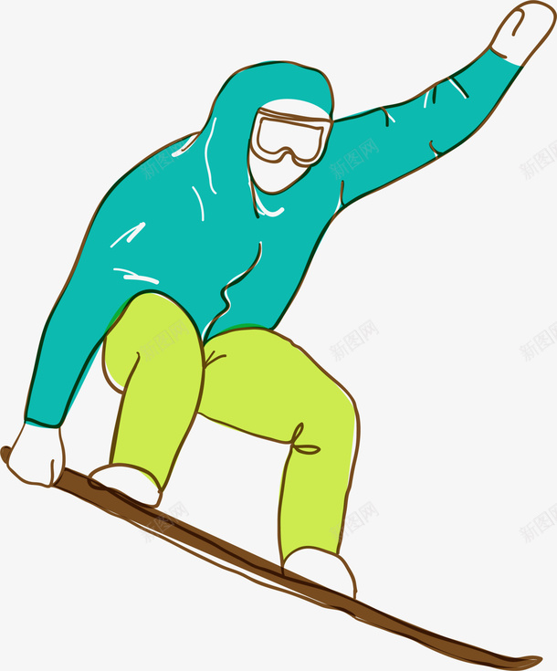 寒冷冬季滑雪的青年png免抠素材_新图网 https://ixintu.com 冬季滑雪 冬季运动 寒冷冬季 水彩 滑雪的青年 滑雪运动