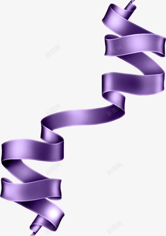 紫色绸带png免抠素材_新图网 https://ixintu.com 手绘 漂浮 紫色 绸带