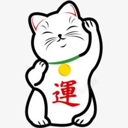 运气手绘卡通线条招财猫高清图片