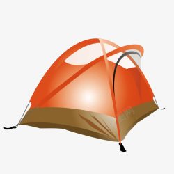 红色野营帐篷素材
