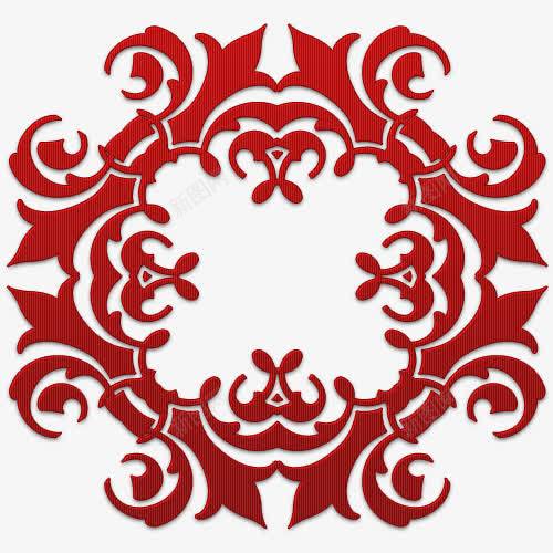 红色古典装饰花纹png免抠素材_新图网 https://ixintu.com 古典 红色 花纹 装饰
