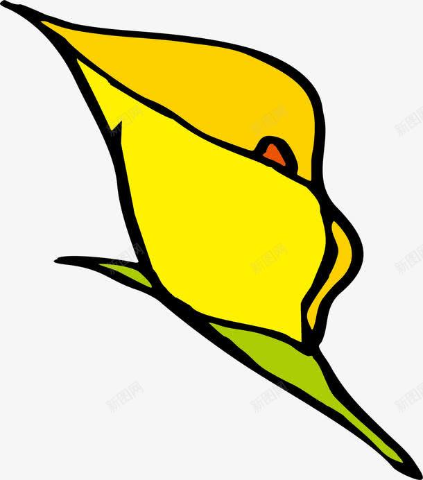 黄色的小花片png免抠素材_新图网 https://ixintu.com 手绘 花骨朵 黄色的
