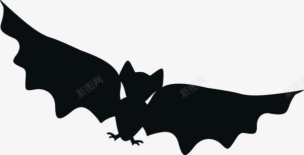 卡通蝙蝠标志图标png_新图网 https://ixintu.com 卡通蝙蝠标志 黑色