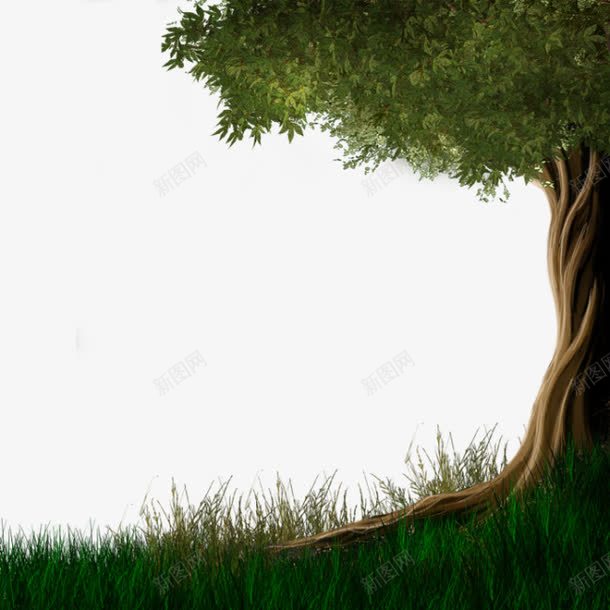 手绘绿色的树png免抠素材_新图网 https://ixintu.com 手绘 树 绿色 草地