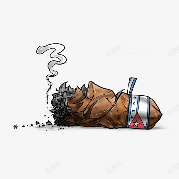 卡通燃烧的雪茄插画png免抠素材_新图网 https://ixintu.com 卡通 卡通雪茄 抽烟 插图 插画 烟灰 燃烧的雪茄 雪茄