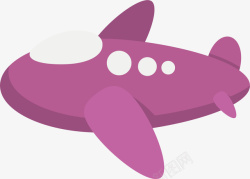 紫色小飞机矢量图素材