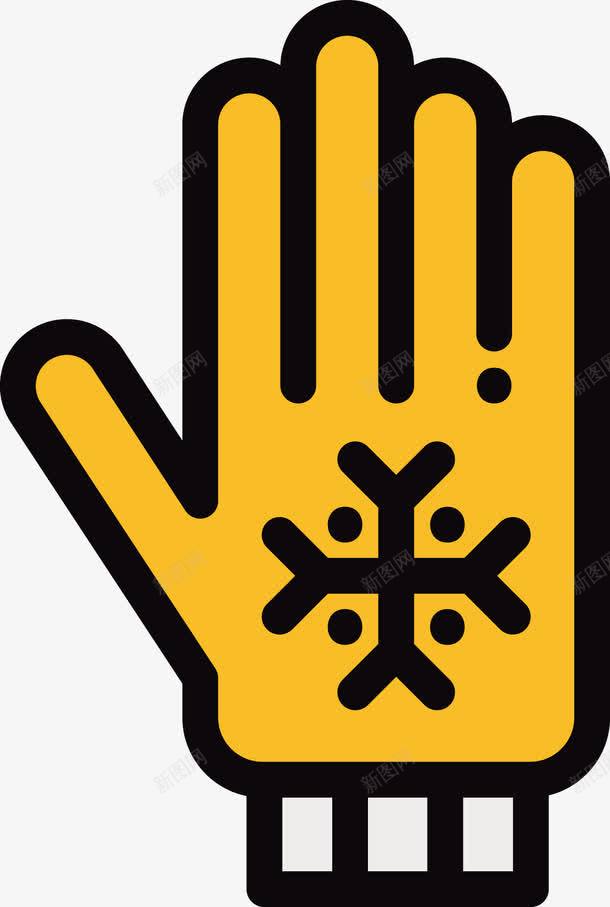 黄色保暖手套png免抠素材_新图网 https://ixintu.com 保暖手套 冬季手套 手套 矢量手套 矢量黄色手套 黄色手套