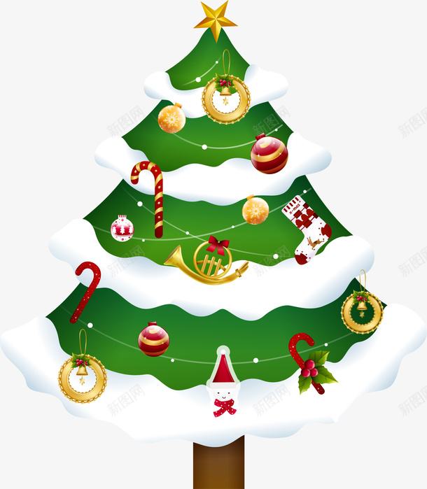 绿色卡通圣诞树png免抠素材_新图网 https://ixintu.com 免抠PNG 卡通 圣诞树 礼物 绿色 节日 装饰图案