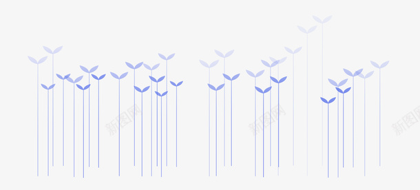 蓝色简约叶子植物装饰图案png免抠素材_新图网 https://ixintu.com 免抠PNG 叶子 植物 简约 蓝色 装饰图案