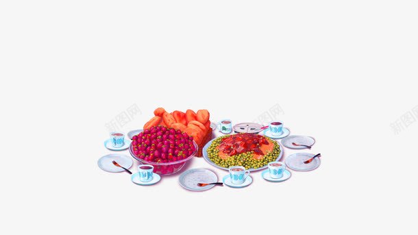 红色清新聚餐装饰图案png免抠素材_新图网 https://ixintu.com 免抠PNG 清新 红色 聚餐 装饰图案