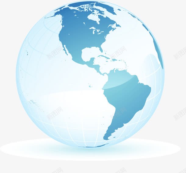 手绘蓝色地球png免抠素材_新图网 https://ixintu.com 地球 手绘地图 蓝色 蓝色地球