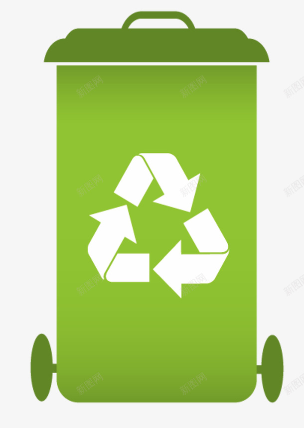 卡通绿色垃圾回收箱png免抠素材_新图网 https://ixintu.com 卡通 回收箱 垃圾 垃圾箱 循环 扔垃圾 环保 绿色