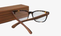 木质眼镜盒木十九斑纹眼镜高清图片