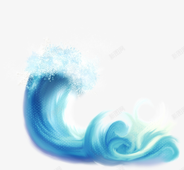 蓝色海洋png免抠素材_新图网 https://ixintu.com 免抠 手绘 海洋 素材 蓝色
