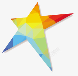 彩色立体五角星矢量图素材