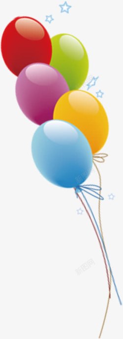 彩色卡通可爱气球装饰素材