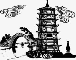 中国传统建筑拱桥素材