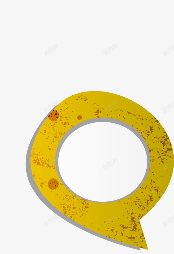 黄色斑斓对话框png免抠素材_新图网 https://ixintu.com 圆形标签 复古标签 斑斓图案 污渍对话框 装饰图案 黄色对话框