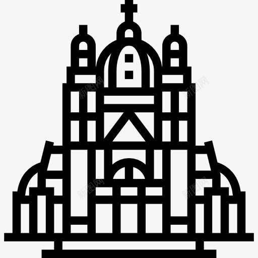 教堂的神圣的心图标png_新图网 https://ixintu.com 地标 天主教圣心大教堂的建筑 巴黎 建筑 法国 纪念碑